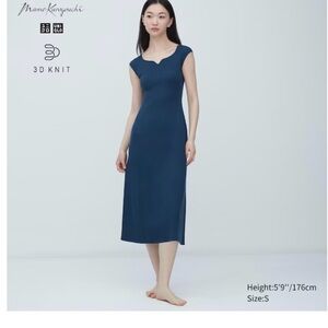 Uniqlo Mame Kurogouchi Teal 3D Knit Midi Dress